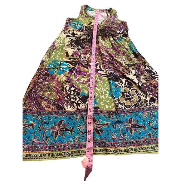 VTG ECI Babydoll Empire waist M Boho Dress Festival Beaded fairy Whimsigoth Y2K - Picture 11 of 12